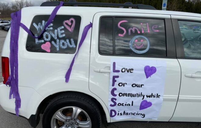 car with sign